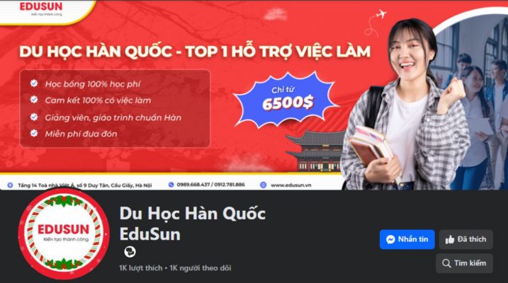 Facebook Du học Hàn EduSun