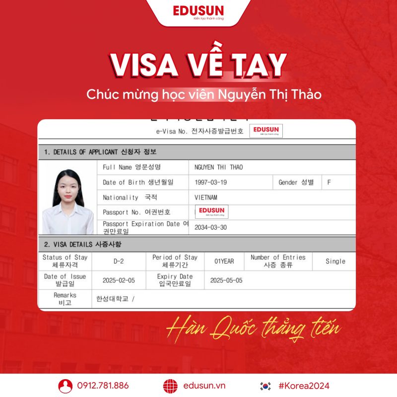 Visa du học thạc sĩ D2-3