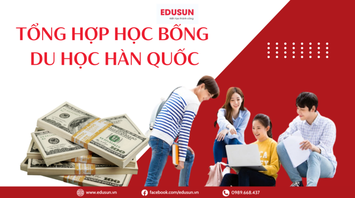 Banner tổng hợp thông tin các chương trình học bổng du học Hàn Quốc hấp dẫn