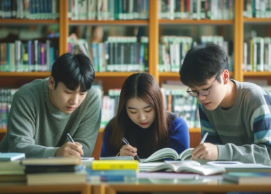 Các bạn học sinh đang nỗ lực học tập để đạt điểm GPA cao săn học bổng du học Hàn Quốc