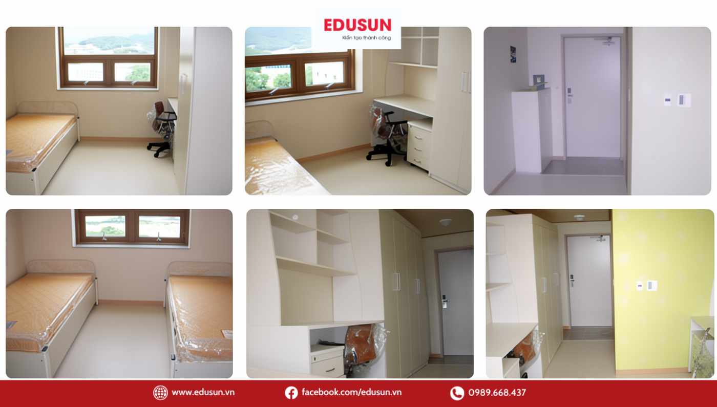 Cận cảnh bên trong phòng ký túc xá trường Đại học Kyonggi Hàn Quốc
