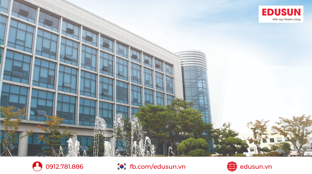 Khuôn viên hiện đại và khang trang của trường Đại học Hàng không Hàn Quốc.