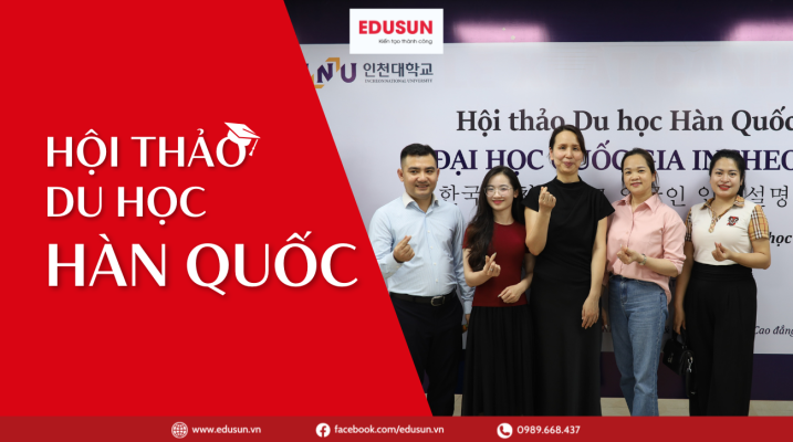 Banner sự kiện Hội thảo du học Hàn Quốc của trung tâm Edusun.